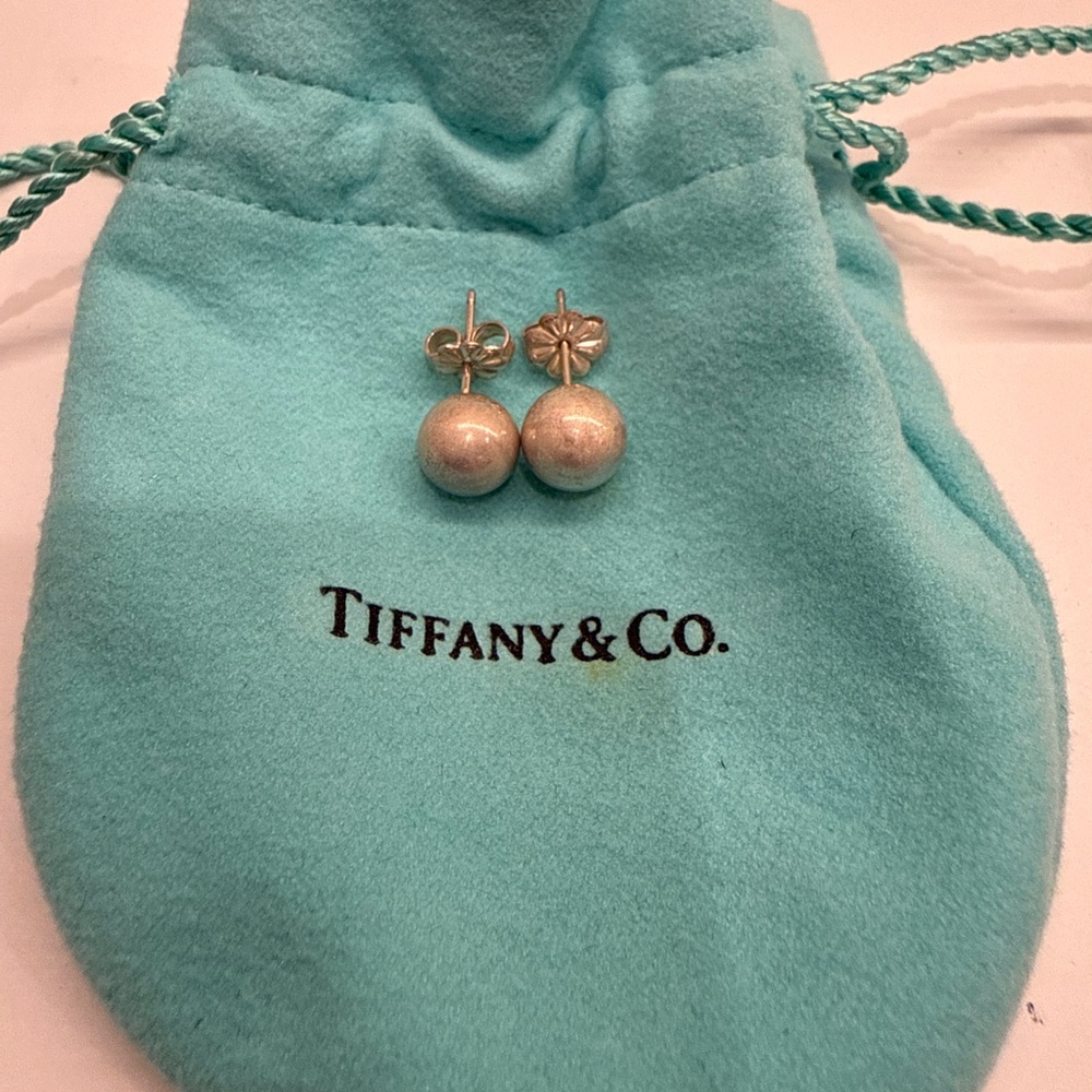 Tiffany & Co ball stud Sterling silver earrings